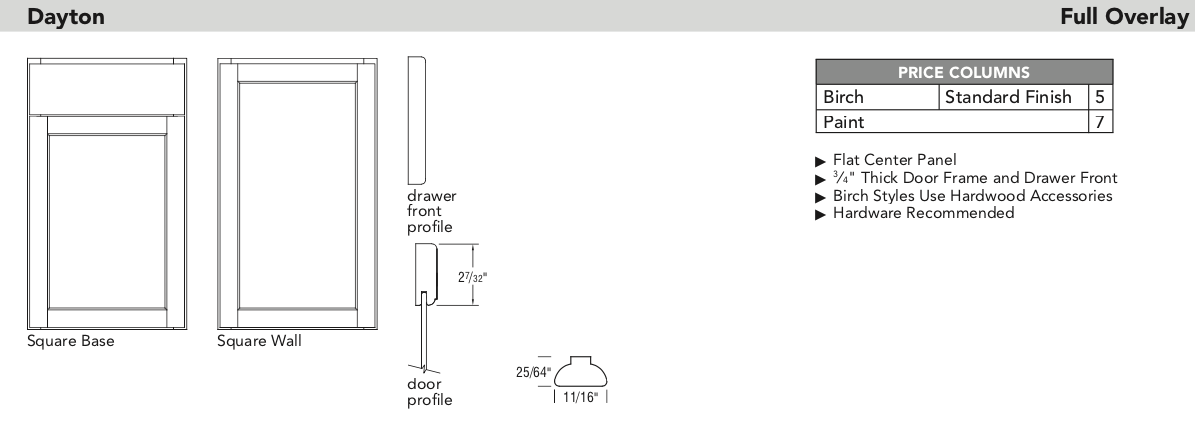 Aristokraft door specs Dayton