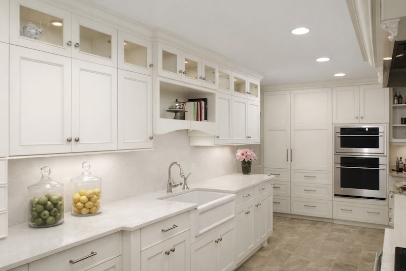 Modernized kitchen with bright painted Shaker doors