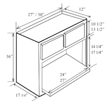 WM2736: Kitchen Microwave Wall Cabinet, 27"W x 36"H x 12"D