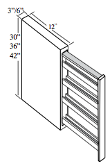 WPS336: Kitchen Wall Pull-Out Spice Cabinet, 3"W x 36"H x 24"D