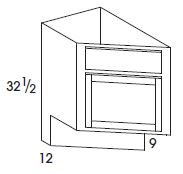 York Base End Cabinet (12"W x 32.5"H x 24"D) 9" ADA-compliant toekick *Special Order