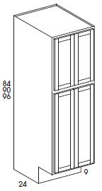 York Utility Cabinet (24"W x 84"H x 24"D) 9" ADA-compliant toekick *Special Order